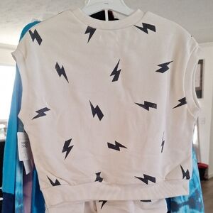 Kids Cream Lightning Bolt Sweatshirt